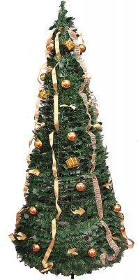 Tree-in-a-box GROEN met DECO in GOUD