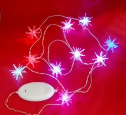 10 plexiglas sterren snoer multi color RGB