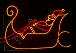 Kerstman in arreslee