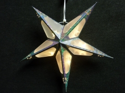 Origami ster 60x60 cm. kleur ZILVER